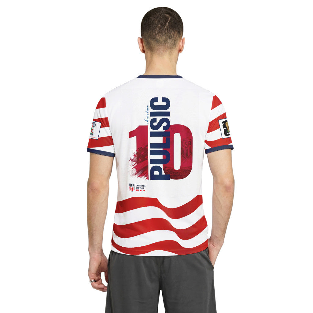 USA Pulisic AOP T-Shirt USA World Cup Fan