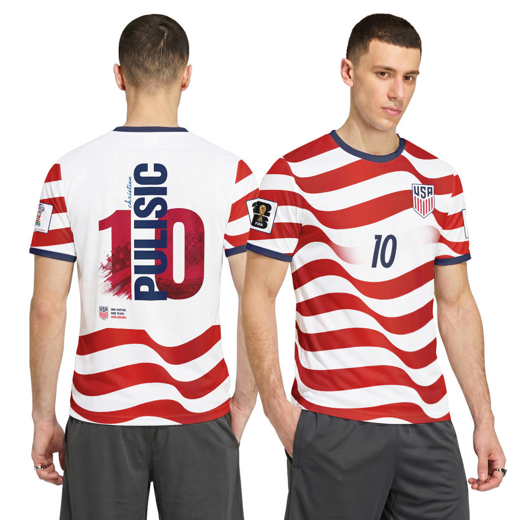 USA Pulisic AOP T-Shirt USA World Cup Fan