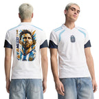 Messi GOAT Edition 3D V-Neck Polo Shirt Argentina World Cup 2026