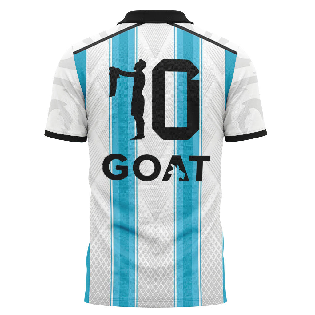 Messi 10 GOAT Edition 3D V-Neck Polo Shirt Argentina World Cup 2026