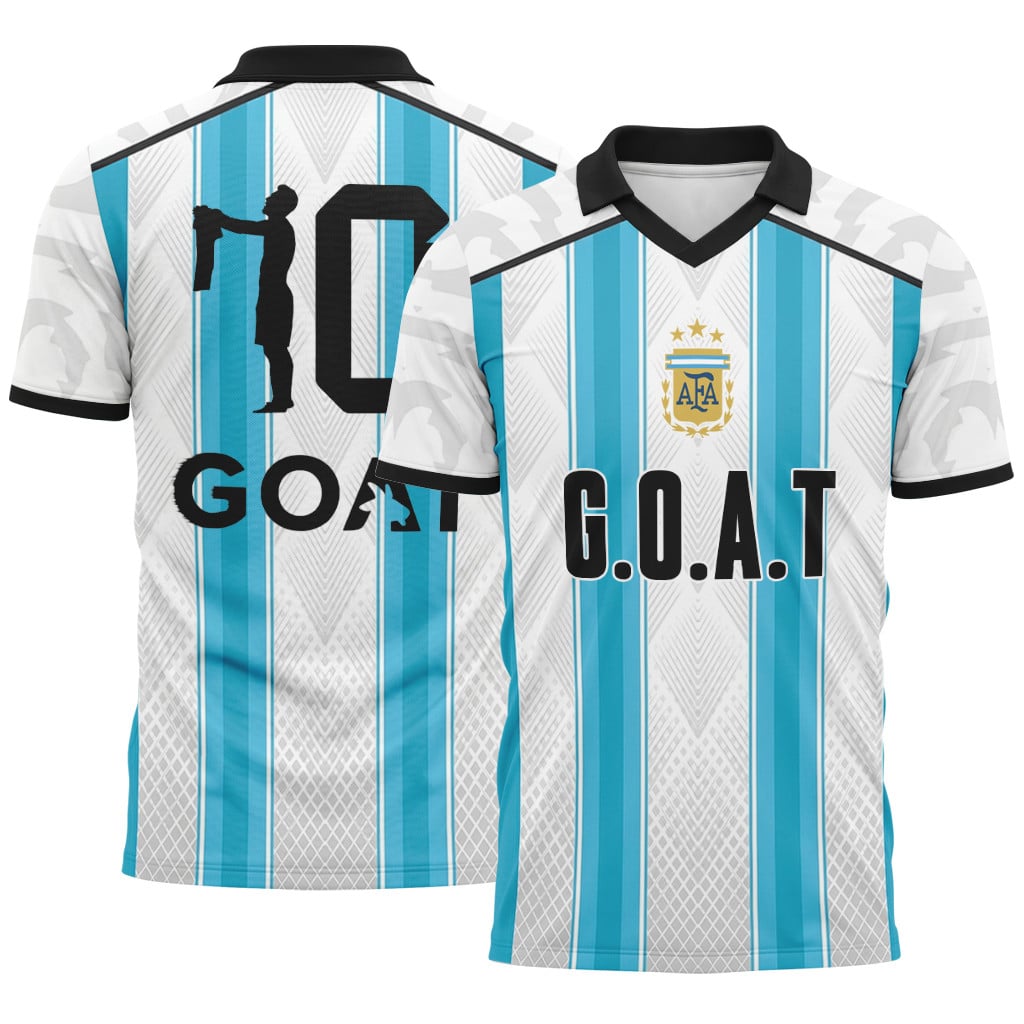 Messi 10 GOAT Edition 3D V-Neck Polo Shirt Argentina World Cup 2026