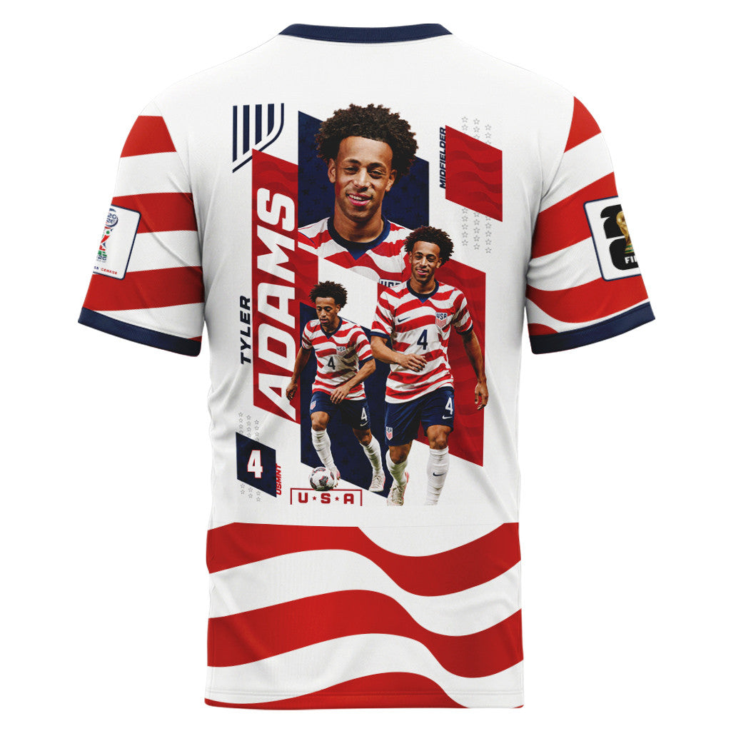 Tyler Adams 4 AOP T-Shirt 2026 USA World Cup