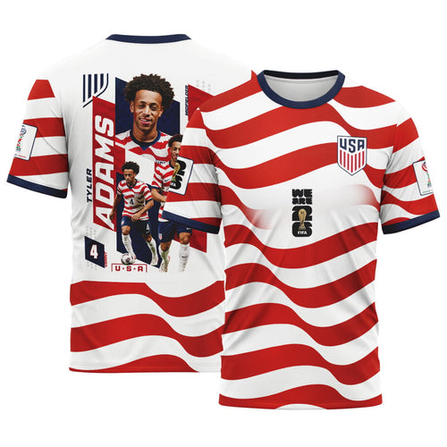 Tyler Adams 4 AOP T-Shirt 2026 USA World Cup