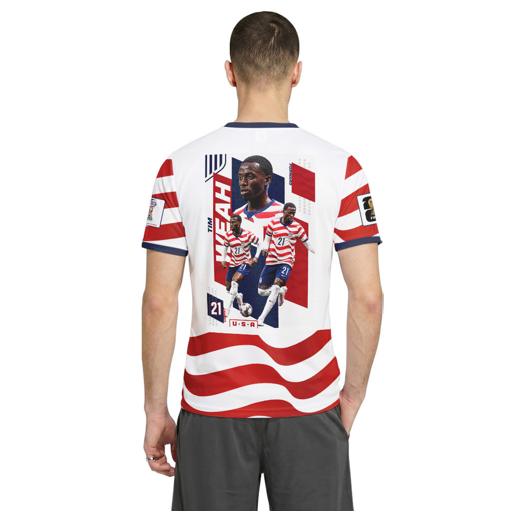 Timothy Weah 21 AOP T-Shirt 2026 USA World Cup