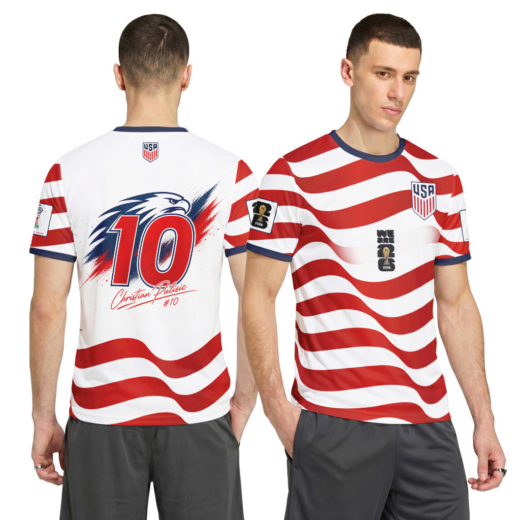 Christian Pulisic 10 USA 2026 World Cup Signature AOP T-Shirt