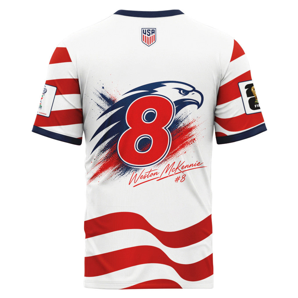 Weston McKennie 8 USA 2026 World Cup Signature AOP T-Shirt