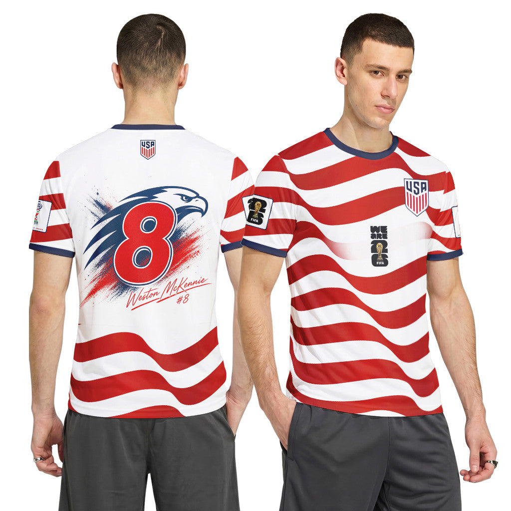 Weston McKennie 8 USA 2026 World Cup Signature AOP T-Shirt