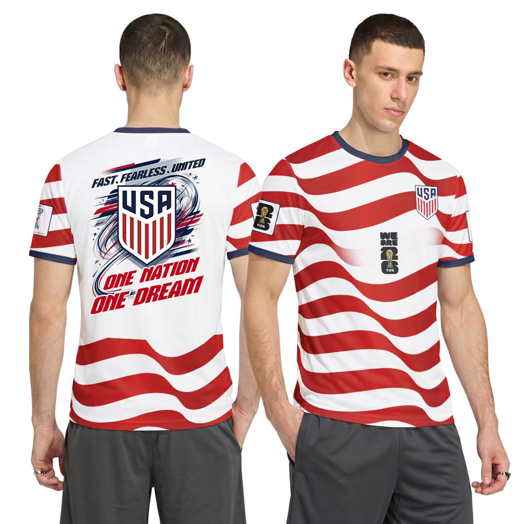 USA AOP T-Shirt One Team One Dream Home World Cup 2026