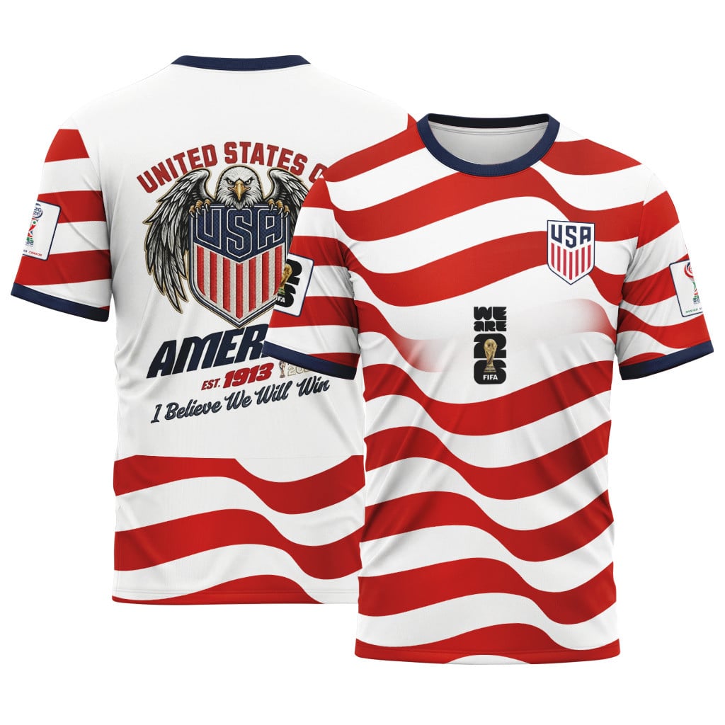 USA AOP T-Shirt World Cup 2026 Eagle Pride Graphic Home Edition