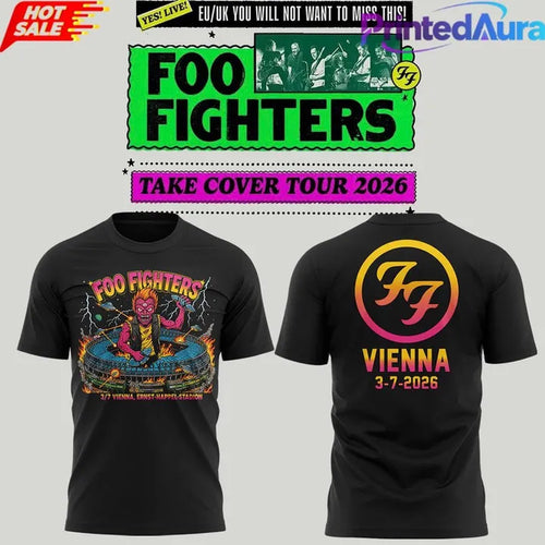 Foo Fighters Take Cover Tour 2026 At Ernst Happel Stadion, Vienna Limited Edition 3D Shirt , Music Trending 3D Shirt