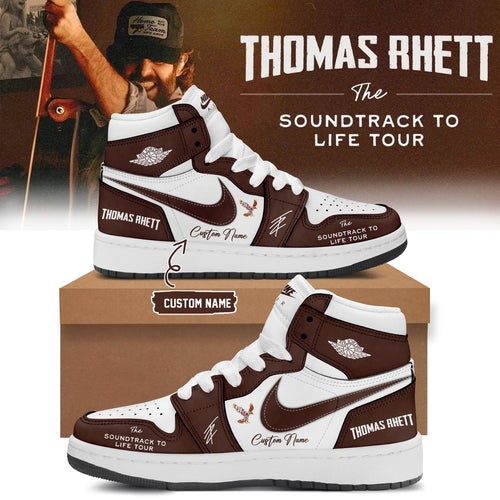 Thomas Rhett The Soundtrack to Life Tour 2026 Signature Red Air Jordan 1 Hightop Shoes , Music Air Jordan 1 Shoes