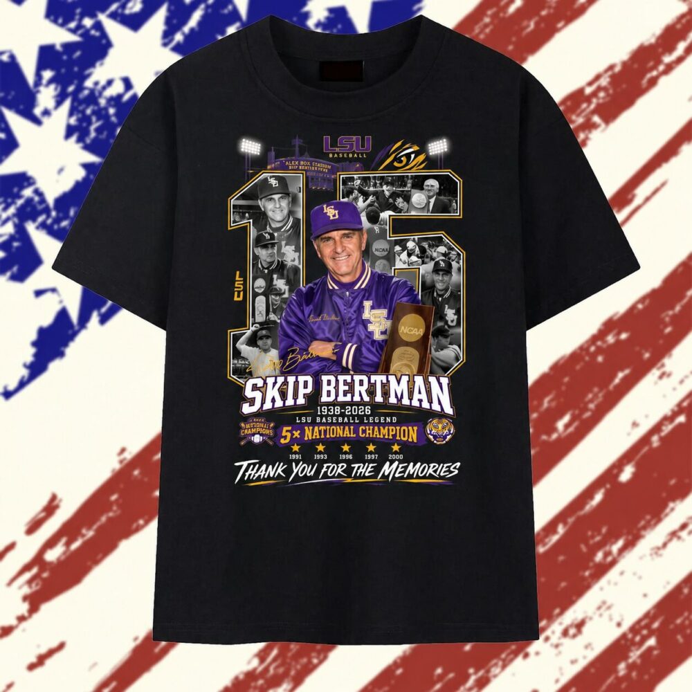 Skip Bertman LSU Baseball Legend 5x National Champion Thank You For The Memories T Shirt