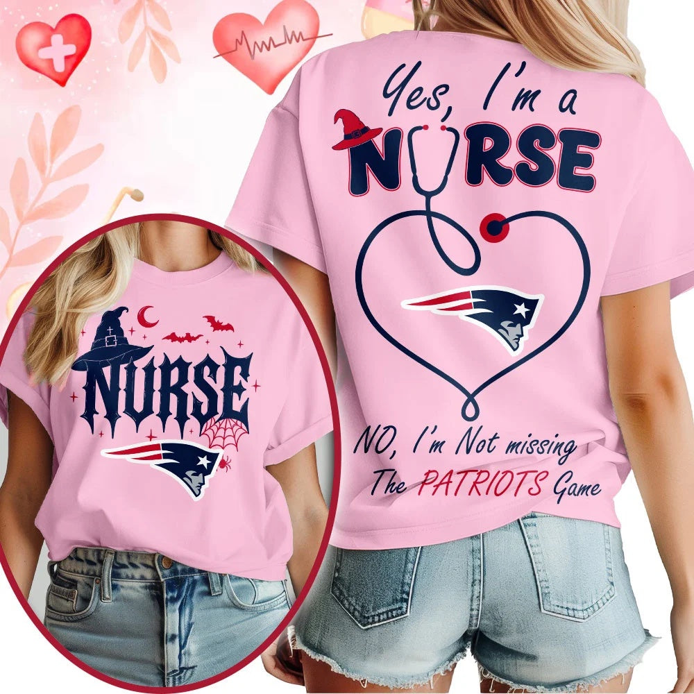 New England Patriots NFL Night Shift Never Misses Game Day Halloween Nurse Unisex 3D Shirt, Football New Design Shirt