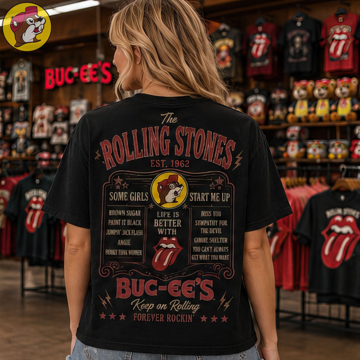 The Rolling Stones x Buc-ees Vintage Black T-Shirt