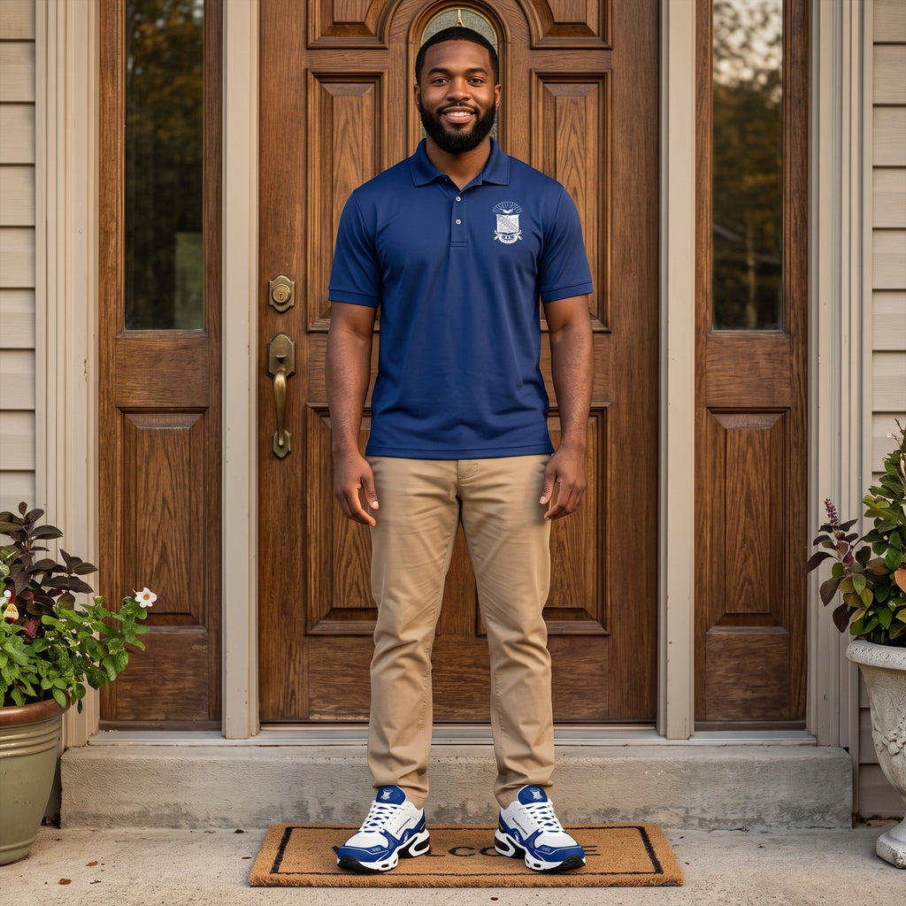 Phi Beta Sigma Navy Blue White Sport Shoes