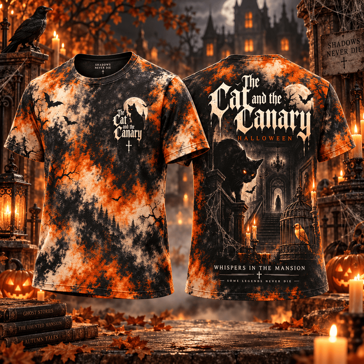 The Cat and the Canary Haunted Mansion T-Shirt