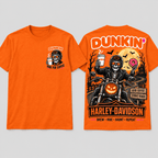 Harley-Davidson Dunkin Donuts Skeleton Biker Halloween T-Shirt