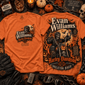 Evan Williams Harley-Davidson Skeleton Biker Orange T-Shirt