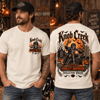 Knob Creek Harley-Davidson Skeleton Biker Halloween T-Shirt