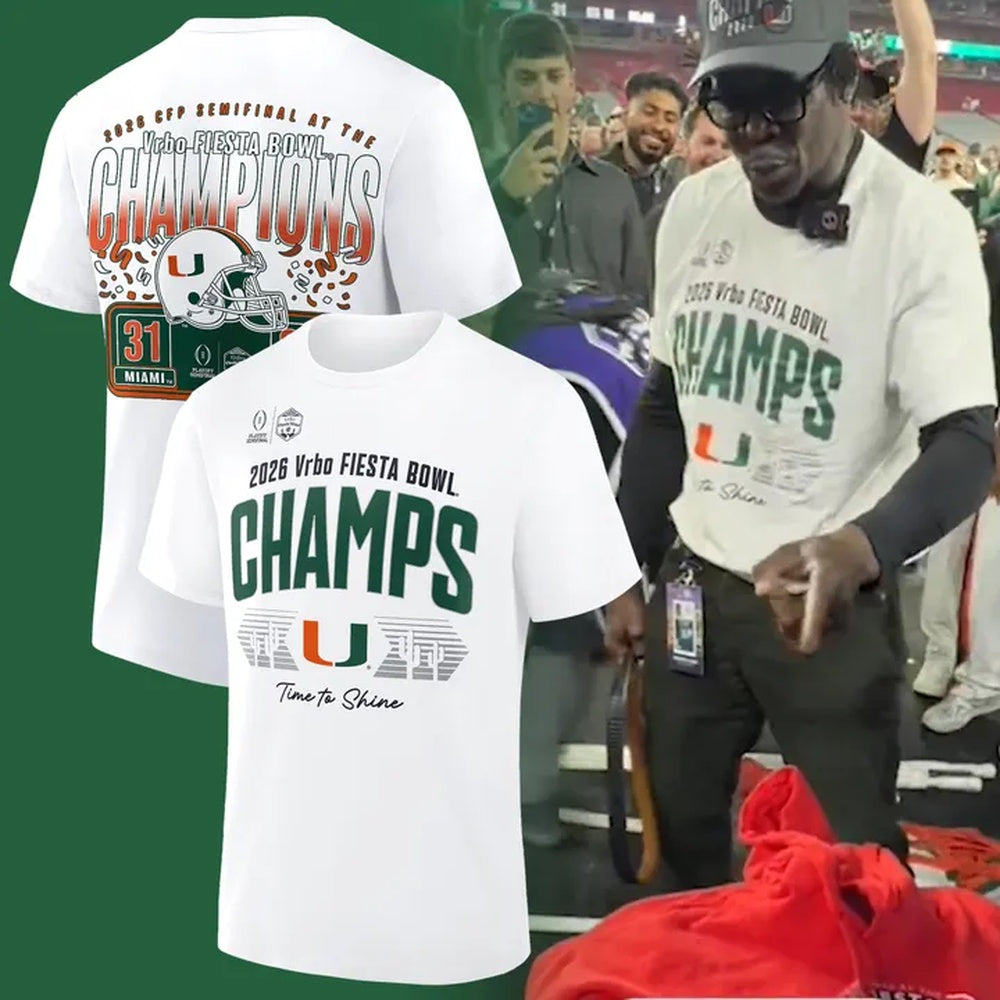 Miami Hurricanes College Football Playoff 2026 Fiesta Bowl Champions Locker Room T Shirt