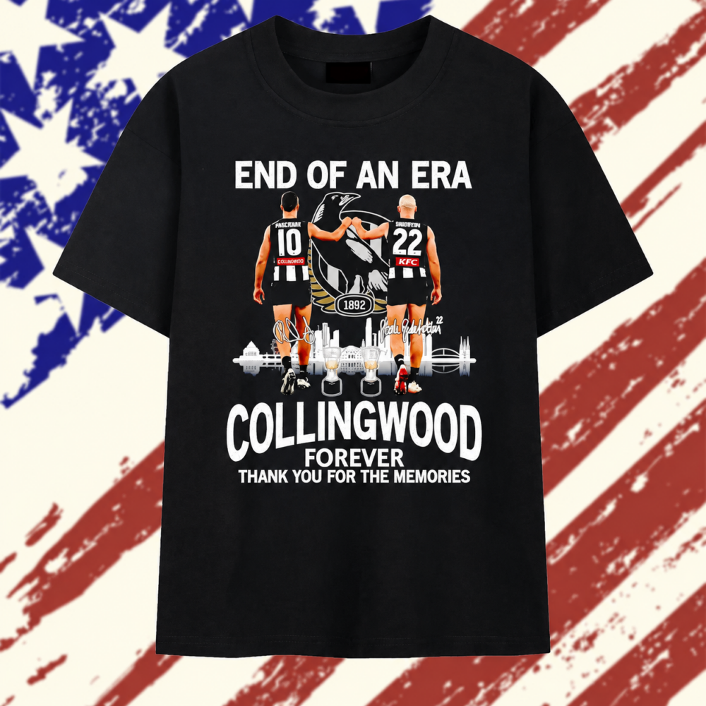 Scott Pendlebury and Steele Sidebottom Collingwood Forever End of an Era Signature T Shirt