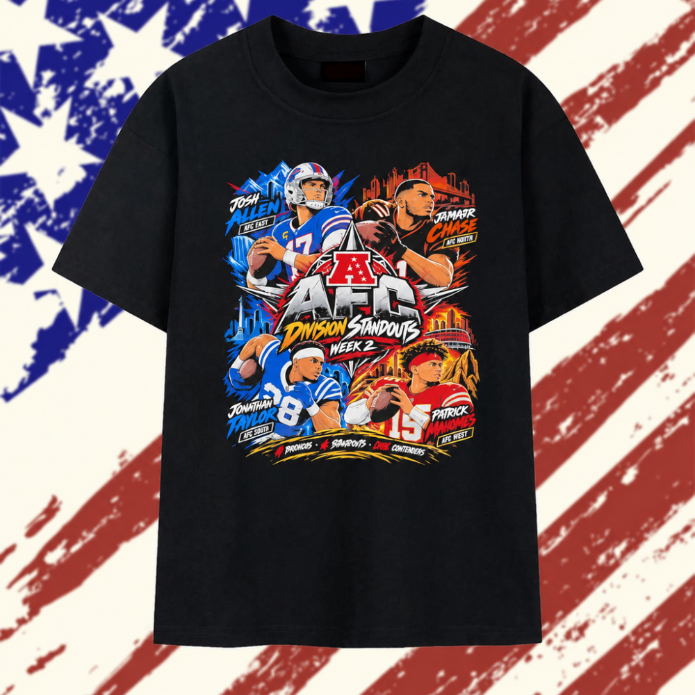 Josh Allen Ja’Marr Chase Jonathan Taylor and Patrick Mahomes AFC Division Standouts T Shirt