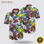 NHL Colorado Avalanche Hawaiian Shirt Tropical Parrot Pattern Summer Hawaiian Shirt