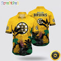 NHL Boston Bruins Hawaiian Shirt Tropical Forest Motifs Summer Hawaiian Shirt