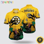 NHL Boston Bruins Hawaiian Shirt Tropical Forest Motifs Summer Hawaiian Shirt