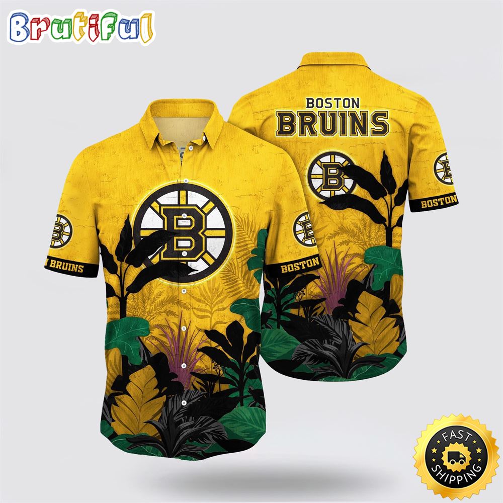 NHL Boston Bruins Hawaiian Shirt Tropical Forest Motifs Summer Hawaiian Shirt