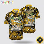 NHL Boston Bruins Hawaiian Shirt Tropical Forest Motif Car Traveling Summer Hawaiian Shirt