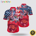NHL Florida Panthers Hawaiian Shirt With American Independence Day Pattern Summer Hawaiian Shirt