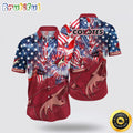 NHL Arizona Coyotes Hawaiian Shirt With American Independence Day Pattern Summer Hawaiian Shirt