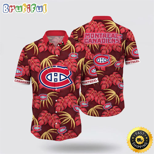 NHL Montreal Canadiens Hawaiian Shirt Tropical Motifs Summer Hawaiian Shirt