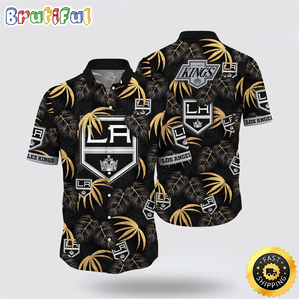 NHL Los Angeles Kings Hawaiian Shirt Tropical Motifs Summer Hawaiian Shirt
