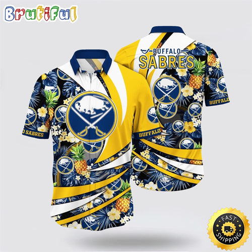 NHL Buffalo Sabres Hawaiian Shirt With Tropical Pineapple Summer Hawaiian Shirt
