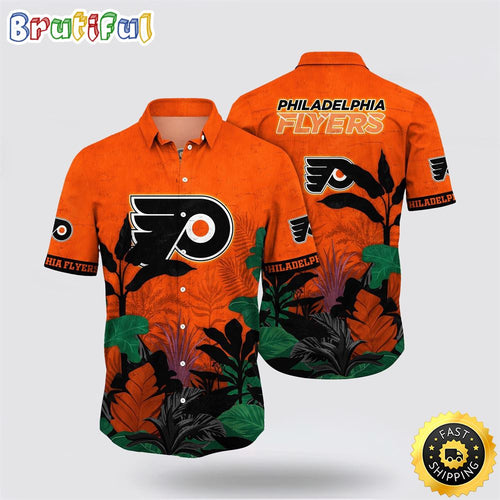 NHL Philadelphia Flyers Hawaiian Shirt Tropical Forest Motifs Summer Hawaiian Shirt