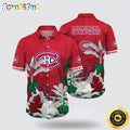 NHL Montreal Canadiens Hawaiian Shirt Tropical Forest Motifs Summer Hawaiian Shirt