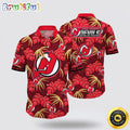 NHL New Jersey Devils Hawaiian Shirt Tropical Motifs Summer Hawaiian Shirt