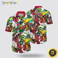 NHL Minnesota Wild Hawaiian Shirt Tropical Parrot Pattern Summer Hawaiian Shirt