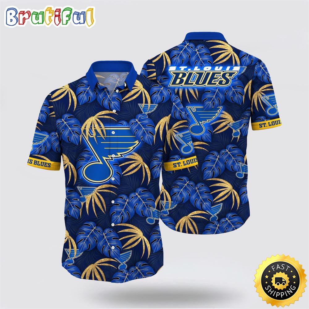 NHL St. Louis Blues Hawaiian Shirt Tropical Motifs Summer Hawaiian Shirt