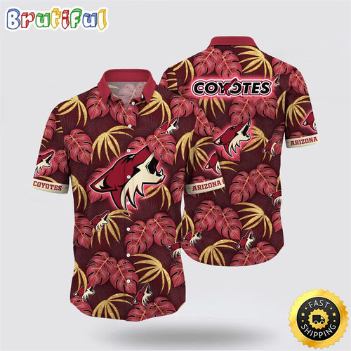 NHL Arizona Coyotes Hawaiian Shirt Tropical Motifs Summer Hawaiian Shirt