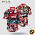 NHL Detroit Red Wings Hawaiian Shirt With Tropical Fruits Summer Hawaiian Shirt