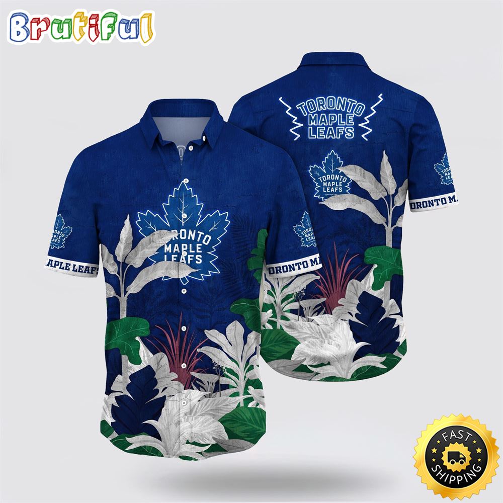 NHL Toronto Maple Leafs Hawaiian Shirt Tropical Forest Motifs Summer Hawaiian Shirt