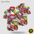 NHL Montreal Canadiens Hawaiian Shirt Tropical Parrot Pattern Summer Hawaiian Shirt