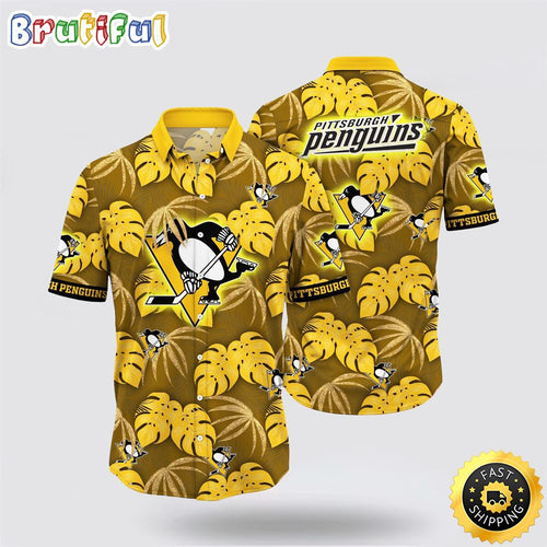 NHL Pittsburgh Penguins Hawaiian Shirt Tropical Motifs Summer Hawaiian Shirt