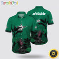 NHL Dallas Stars Hawaiian Shirt Tropical Forest Motifs Summer Hawaiian Shirt