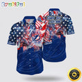 NHL Tampa Bay Lightning Hawaiian Shirt With American Independence Day Pattern Summer Hawaiian Shirt
