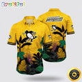 NHL Pittsburgh Penguins Hawaiian Shirt Tropical Forest Motifs Summer Hawaiian Shirt