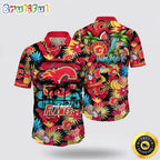 NHL Calgary Flames Hawaiian Shirt With Tropical Fruits Summer Hawaiian Shirt